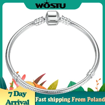 WOSTU Originálne 925 Silver Chain Kúzlo Náramok s S925 Fit DIY Korálky Kúzlo Ženy Ručné Darček Náramok 7 deň príchodu