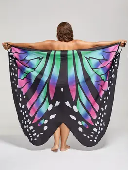 Wipalo Ženy Plus Veľkosť Motýľ Zábal zakryť Šaty Bežné Motýlie Letné Beach zakryť Štrbinou Šaty 5XL Veľké Šaty Veľkosť