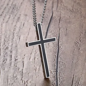 Vnox Minimalistický Kríž Náhrdelník pre Mužov Zadarmo Nehrdzavejúcej Ocele 24
