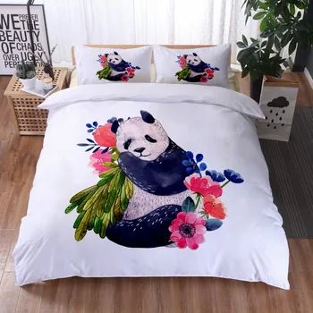 3D Tlač Pohodlie Panda posteľná bielizeň Nastaviť Perinu obliečka na Vankúš bytový Textil Spálni Plnej Veľkosti Deti Teen Posteľná Bielizeň Kráľovná 3ks
