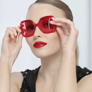 Červená Trend 2019 Hexagon slnečné Okuliare Žien na celom Svete Robin Šafran Dámske Slnečné Okuliare pre Ženy Sunnies Lunettes femme