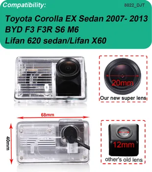 1280*720 pixelov 1000 TV riadkov objektív 20 mm zozadu auto kamera Pre Toyota Corolla EX Sedan BYD F3 F3R S6 M6 Lifan 620 sedan/Lifan