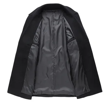 Zimné Dvojité Breasted Business Bežné Nosenie Vlnené Kabát Mens Dlho Rukáv Hrubé Vlny Kabát Mužov Zmes Kabát Male Plus Veľkosť 3xl 4xl