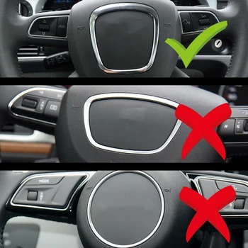 Refitting chrome volantu, trim nálepky emblémy dekoratívne rám, kryt flitrami nálepky príslušenstvo pre Audi A4 A5 A6, Q5 Q7