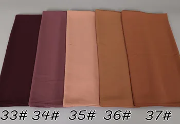 50 Farba Veľká Veľkosť Bubliny Šifón Hijabs Obyčajný Farbou Šály, Vysoká Kvalita Moslimských Zábaly Šatky 180*85 cm 10PCS/Veľa Veľkoobchod