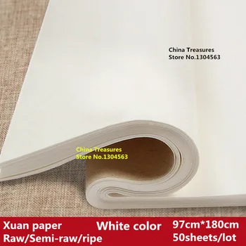 50pcs/veľa,97 cm*180 cm,Čínsky 6 stôp ryžový Papier Pre Kaligrafie Maľovanie na Papier Xuan Zhi Anhui Jing Xian Papier Xuan