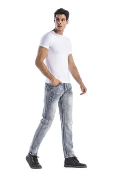 Vysoká Kvalita Plus Veľkosť 42 Vintage Umyté Denim Džínsy Skinny Nohavice Denim Stretch pánske džínsy