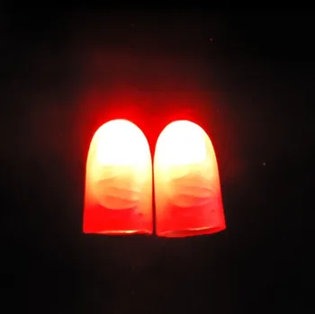 Magické Hračky, Magický Červené, Modré Svetlo Až Palec Tipy S LED Červená Mágia Palec Tip Svetlo Ilúzie Magic Prst 1 Ppair=2ks YH1755