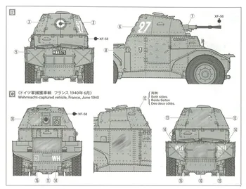Tamiya 32411 1/35 druhej svetovej VOJNY francúzsky Obrnené Auto AMD Panhard 35 1940 Vojenské Vozidlo Displej Hračka Plastové Montáž Modelu Auta