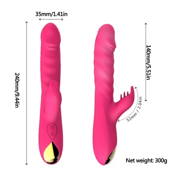 Rotácie Teleskopická 10 Rýchlosť Silný Dildo Rabbit Vibrátor pre Ženy stimulácia Klitorisu Masáž Vibrátorom Dospelých, sexuálne hračky