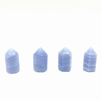 Krásne 1PC Prírodné Mini Modrá Čipky Achát Crystal Bod Minerálne Ornament Uzdravenie Prútik Domova Darček Prírodné Kryštály Kremeňa