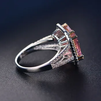 SINZRY Žien Nový Roztomilý Romantické Ružové CZ Krúžok V Á Bieleho Zlata s Top Crystal zirconia prehnané prstene pre ženy