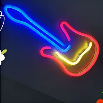 Nástenné Závesné LED, Neónové Svetlo Podpísať s Palube Farebné Gitara Používa na Dovolenku Strany detská Izba Dekor USB Powered Neónové Lampy