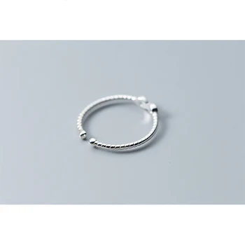 PONYKISS Klasické 925 Sterling Silver Resizable Otvorenie Twist Jednoduché Krúžok Jemné Šperky Ženy Zapojenie Kreatívny Darček