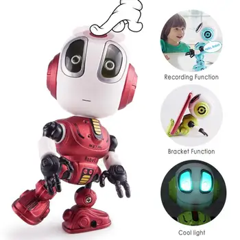 Parný Smart Hovoriaci Robot Hračka DIY Gesto Elektronické Vymeniteľné Bábiky Hračky Hlavu Dotykový Snímač s LED Svetlo Deformácie Zliatiny Robot