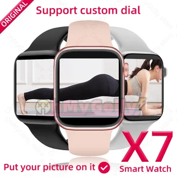 X7 smart hodinky IWO smartwatch 2021 Muži Ženy Inteligentný náramok Hovor Srdcovej frekvencie Krokomer Hodinky pk X6 W26 T600 W46 DT36 M1 amazfit