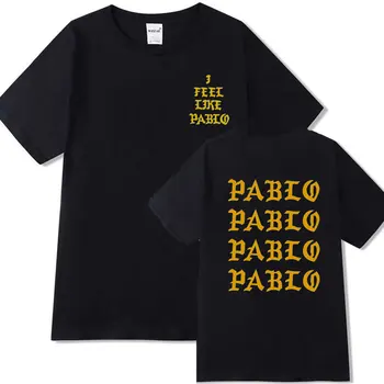 Kanye West mám Pocit, že Pablo T Shirt Mužov Streetwear Sociálny Klub Tee Tričko Rapper Polera Hip Hop Bavlna Tričko Mužov S-2XL