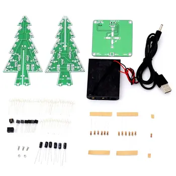 Dekor Elektronickej LED Bleskom Okruhu Časti Vianočný Strom 3D Strom LED DIY Kit Deti Darček ekologických materiálov