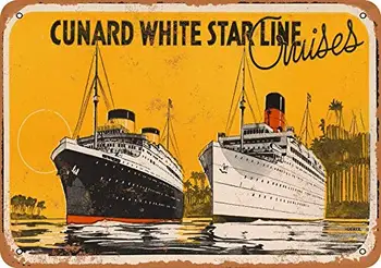 1921 Cunard White Star Line Plavby Retro Plechovka Prihláste sa pre Klub, Bar, Kaviareň Steny Domov Dekor