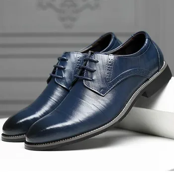 Muži Oxfords Topánky Britskej Čierne Modré Topánky Ručne vyrábané Pohodlné Formálne Šaty Mužov Bytov Krajky-Up Bullock Business Topánky hjm7