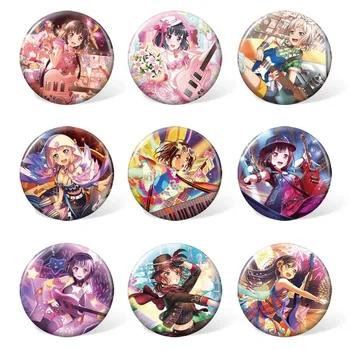 9pcs/set Anime BanG Sen Farebný Odznak Tojama Kasumi Brošňa Pin pre Cosplay Oblečenie a Príslušenstvo