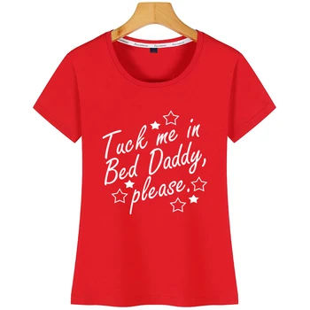 Topy T Shirt Ženy Brucha U Mňa V Posteli Otecko Dievčatko Spratek, Submisívne Kawaii Black Print Tričko