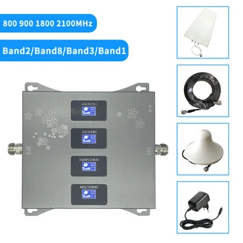 Band20 800 900 1800 2100 Mhz Bunky, Bunkové Zosilňovač Štyri-Band Mobilný Signál Repeater 2G 3G, 4G Telefón Booster LTE siete GSM, UMTS DCS
