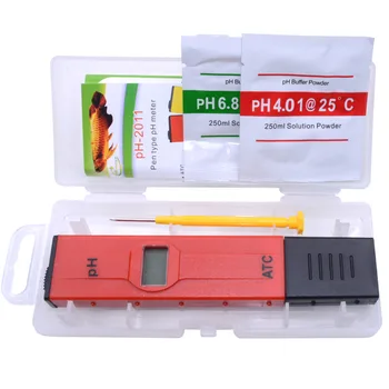 NOVÉ Kovové Sondy Digital Red PH Testovacie Pero-Prenosný pH Meter Kvality Vody Analyzer PH Tester S Box