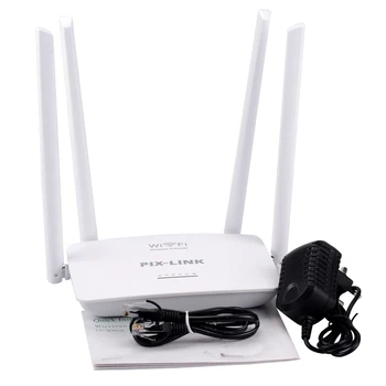 300Mbps Wireless WiFi Router PIXLINK WR08 anglický Firmware Wi-fi Opakovač Booster 5Ports RJ45 802.11 N Jednoduché Nastavenie pre Domáce Biele