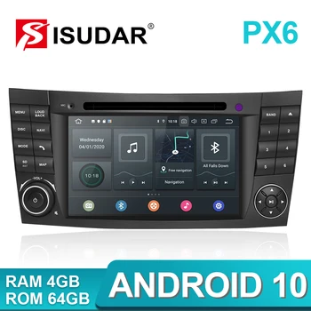 Isudar PX6 Android 10 Dvoch Din Auto Multimediálny Prehrávač Pre Mercedes/Benz/E-Class/W211/E300/CLK/W209/CLS/W219 DVD Prehrávač, GPS, Rádio