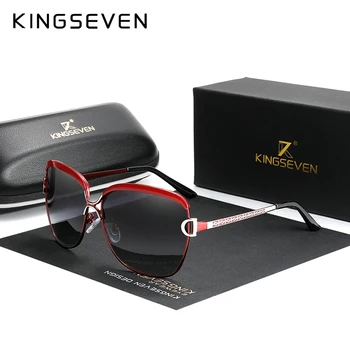 KINGSEVEN 2020 dámske Okuliare Luxusné Značky slnečné Okuliare Gradient Polarizované Šošovky Okrúhle Slnečné okuliare Motýľ Oculos Feminino