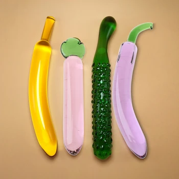 Pyrex Glass Dildo Pre Ženy, Masturbácia, Sex Hračky Ovocia, Zeleniny, Umelý Penis Análny Plug Sexuálnu Hračku, Melódiu, Gejom, Sex Produkt