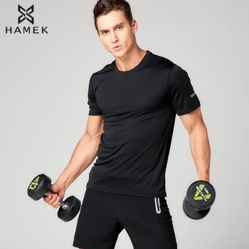 HAMEK mužov beží tričko šport fitness kulturistika telocvični beží t shirt rýchly mobilný kompresie pod topy basketbal beží tričko