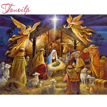 TOUOILP ,plný narodenia Ježiša 5d Diamond Výšivky 5d Diamond Maľovanie Cross Stitch,Diamant Mozaika Kamienkami dekor