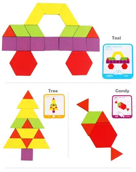 155pcs Drevené Vzor Blok Set Creative Deti Vzdelávacie Hračky Montessori Vývinu mozgu teaser puzzle Hračka