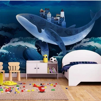 Wellyu abstraktných de parede Sen veľryba domov detskej izby pozadí steny vlastné veľké nástenné tapety