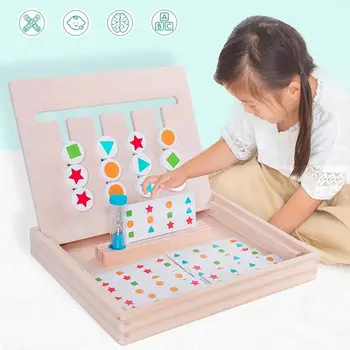 Deti Drevené Puzzle Hry Učebné Pomôcky Montessori Skoro Vzdelávacie Tvar Farby Zodpovedajúce Hračka Logické Myslenie Školenia Hračka