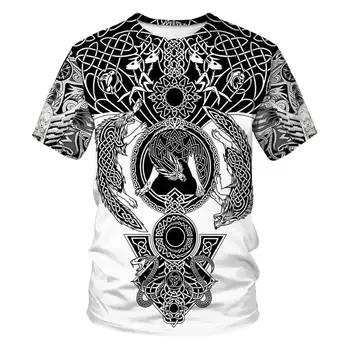 Nadrozmerná Páry 3D Tlač T-Shirt Synov Odin Valhalla Tričko Viking Mýty t shirt vtipný Super homme Lete O Neck t-shirts