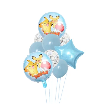 1set Pikachu Pokemon Kreslených hliníkové balón Detí, narodeniny, party Sequined latexové Balóny, dekorácie na stenu miestnosti