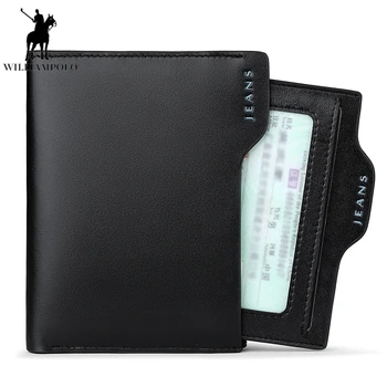 Kožené šortky pánske peňaženky vysoký stupeň značky multi funkcia držiteľa karty módny vertikálny zips na mince taška
