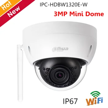 Dahua 3MP HD WiFi IR Kamera Mini Dome Kamera IPC-HDBW1320E-W Bezdrôtová Sieťová Kamera s Max. IR Led, Dĺžka 30 m Podpora SD karty