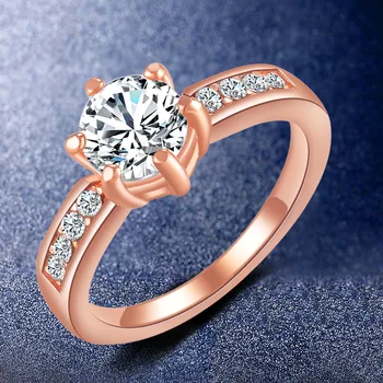 2017 Nové Módne Luxusné anel feminino aneis bijoux 1.5 ct Cristal Zásnubné Prstene ženy Šperky strany resizable Krúžok jz166