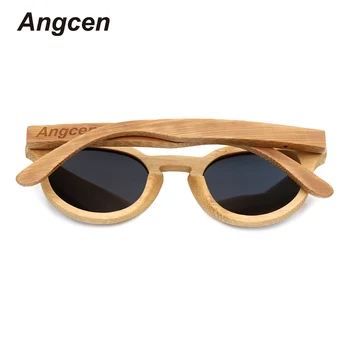 Angcen Bambusu Box Balíky 2018 Slnečné Okuliare bambusové drevo retro móda polarizované prírodné slnečné okuliare vyrobené ručne