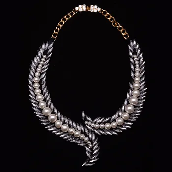 N126 pearl perle neckless ženy collares krátke Big Max Maxi Slávny Luxusné Značky Kúzlo Šperky Chokers Náhrdelník 2018 pre ženy