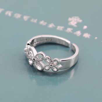 Jednoduché ďatelina pevné 925 sterling silver ring Módne dievča & Žena Nastaviteľný krúžok kúzlo strany strieborné šperky, veľkoobchod