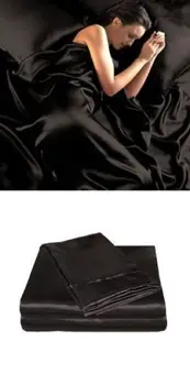 Imitácia hodvábu posteľná bielizeň nastaviť posteľná bielizeň obliečky posteľ list perinu textilné vytlačené black Queen&King size CP
