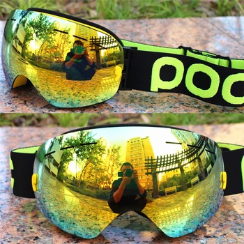 POC značky lyžiarske okuliare Dvojitej vrstvy UV400 anti-fog veľké lyžiarske okuliare, masky lyžovanie mens ženy sneh snowboard Polarizované šošovky