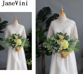 JaneVini Vintage Svadobné Boquet Blumenstrauss Zelená Svadobné Kvety, Kytice Blue Berry Umelé Nevesty Kvet Príslušenstvo 2019