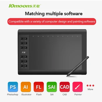 10moons Kreslenie Tablet s dotykovým Perom na Android/Windows Graphics Tablet Podporu Počítača/Mobilného telefónu Písanie/Grafický Tablet
