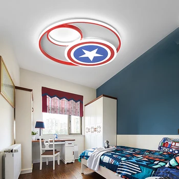 Nové Arriva Kapitán Moderné LED Stropné Svietidlá pre Deti je chlapec, izba Spálňa led techo červená+modrá farba Stropné svietidlo domáce osvetlenie